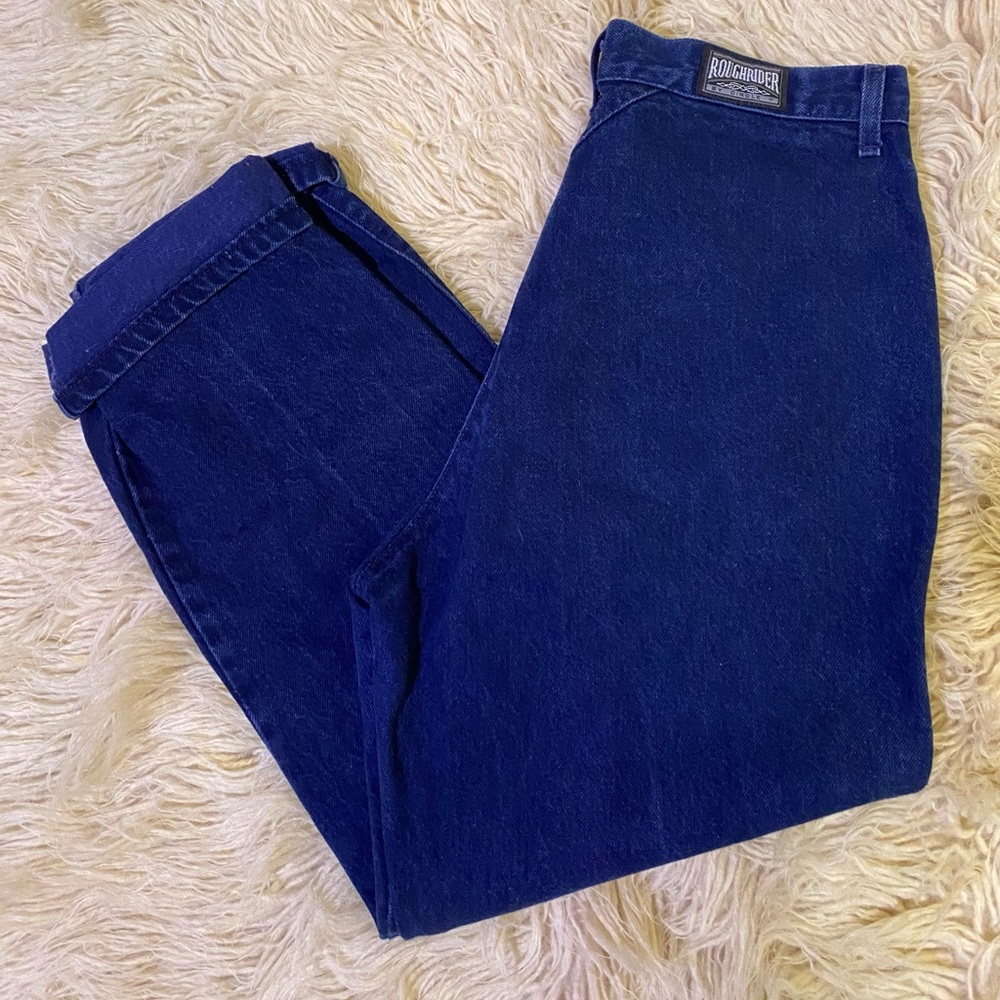 Roughrider by Circle T Vintage High Waisted Western Indigo Tapered Jeans